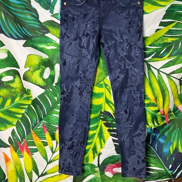 GUC Robin's Jeans Size 24 Dark Blue Tie Dye Slim Skinny Embroidered Luxury Jeans - Picture 5 of 11